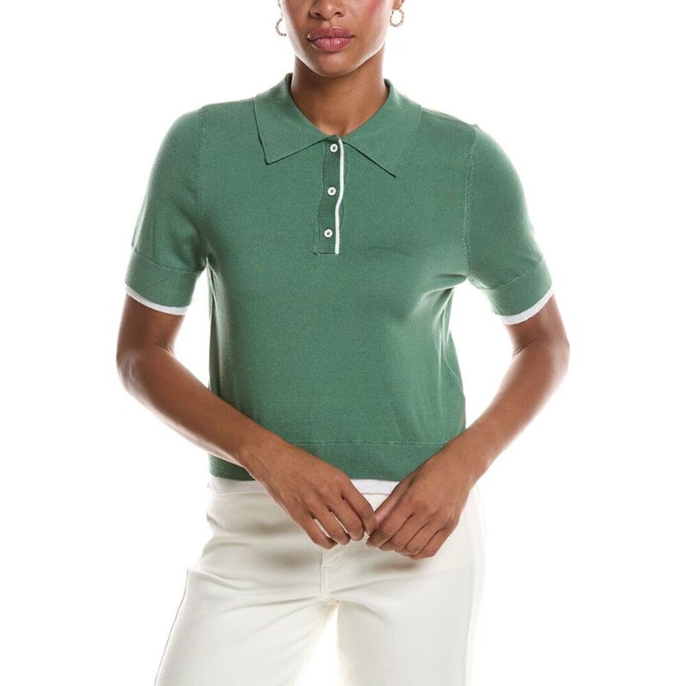 Rd Style Womens  Jiya Short Sleeve Polo Neck Pullover, Green
